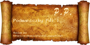 Podmaniczky Pál névjegykártya